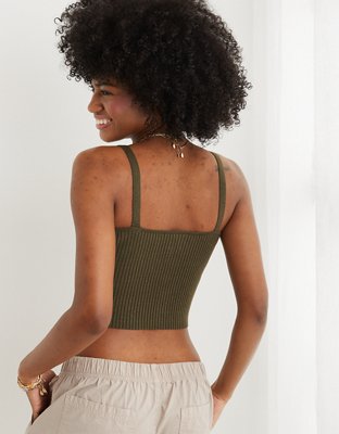 Aerie Button Front Sweater Tank Top
