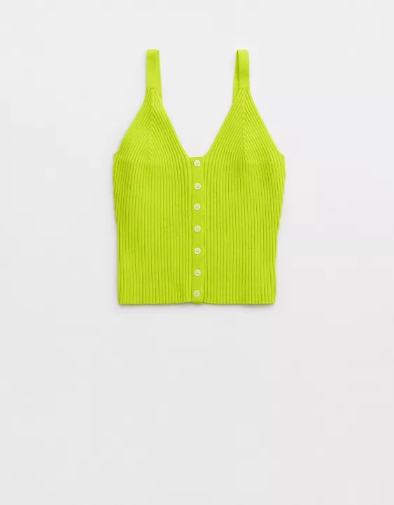 Aerie Button Front Sweater Tank Top