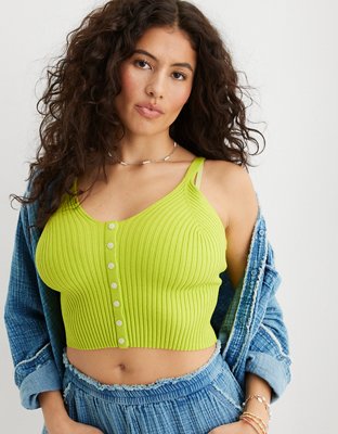 Aerie Button Front Sweater Tank Top