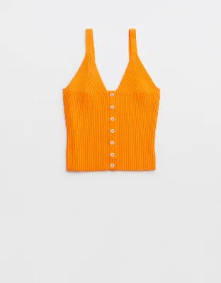 Aerie Button Front Sweater Tank Top