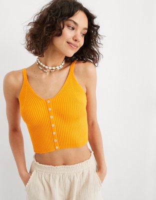 Aerie Button Front Sweater Tank Top