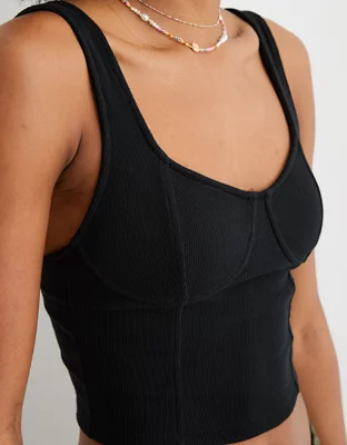 Aerie Corset Cropped Tank Top