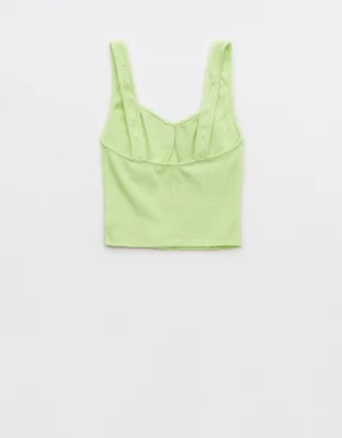 Aerie Corset Cropped Tank Top