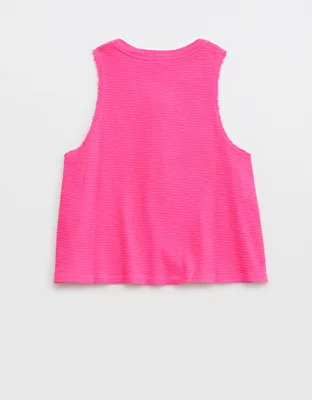 Aerie Sunspun Waffle Cropped Tank Top