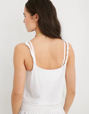 Aerie Cropped Twisted Tank Top