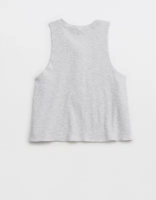 Aerie Sunspun Waffle Cropped Tank Top