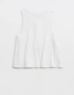 Aerie Sunspun Waffle Cropped Tank Top