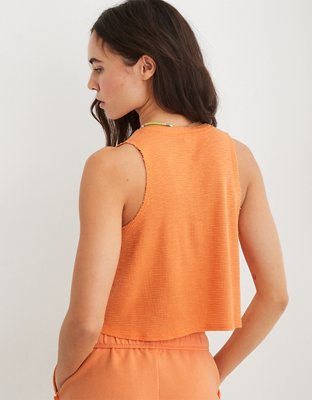 Aerie Sunspun Waffle Cropped Tank Top