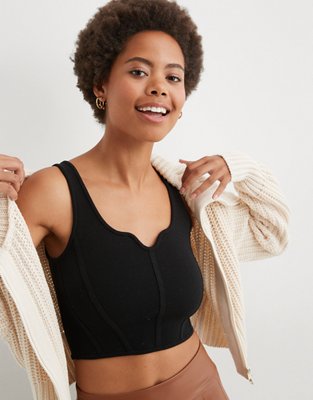 Hard to Resist Corset Detail Sweater Knit Tank Top