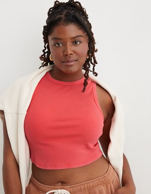 Clea Curved Hem Crop Top in White