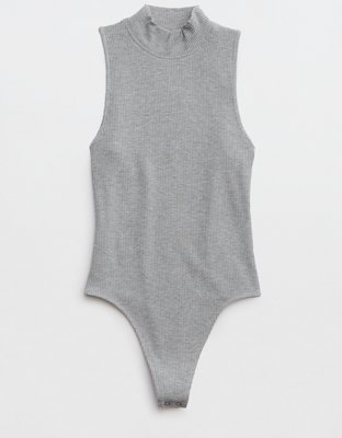 scoop Aerie Ribbed Scoop Neck Bodysuit