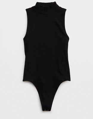 Suit Yourself Ribbed Mock Neck Sleeveless Bodysuit in Black - Spanx –  Willow and Bright