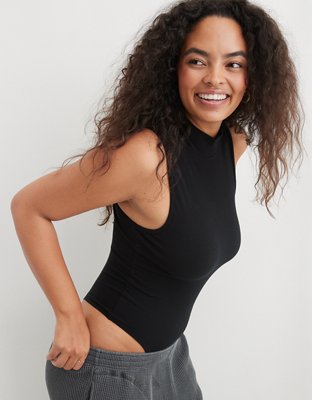 Women's High Neck Rib Knit Sleeveless Bodysuit