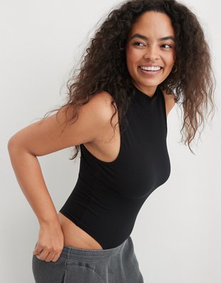 Aerie Sleeveless Mock-Neck Ribbed Bodysuit