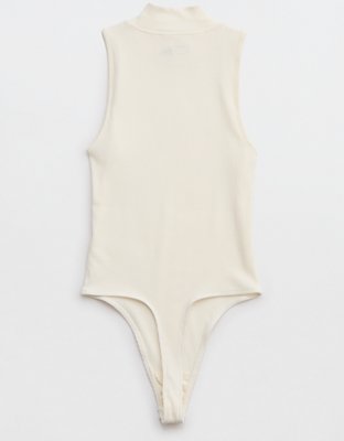 Aerie Sleeveless Mock-Neck Ribbed Bodysuit