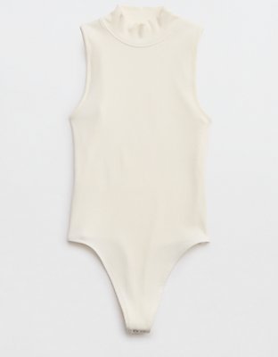 Aerie Sleeveless Mock-Neck Ribbed Bodysuit