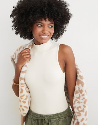 Mock Turtle Neck Sleeveless Bodysuit