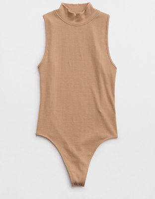Aerie Sleeveless Mock-Neck Ribbed Bodysuit