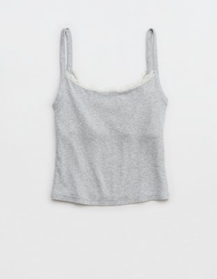 Aerie Lace Trim Shelf Tank Top