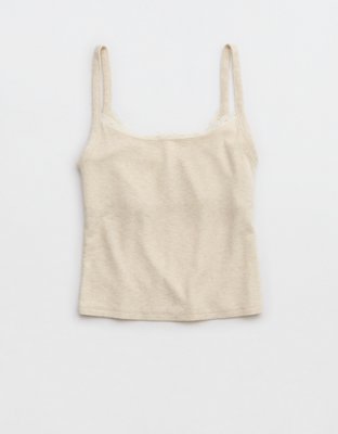 Aerie Lace Trim Shelf Tank Top