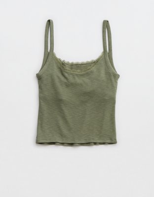 Aerie Lace Trim Shelf Tank Top