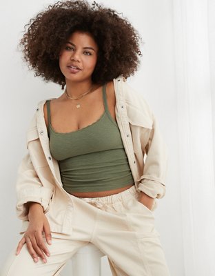Aerie Lace Trim Shelf Tank Top