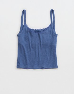 Aerie Lace Trim Shelf Tank Top