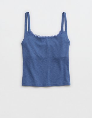 Aerie Lace Trim Shelf Tank Top