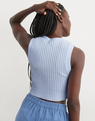 Женские топы Aerie High Neck Ribbed Tank Top — фото 3