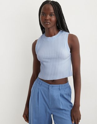Женские топы Aerie High Neck Ribbed Tank Top — фото 6