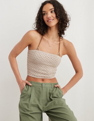 Aerie Crochet Sweater Tube Top