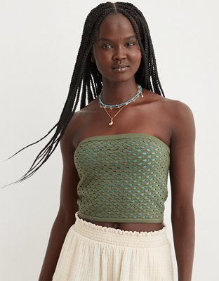 Aerie Crochet Sweater Tube Top