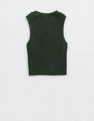 Aerie High Neck Ribbed Tank Top