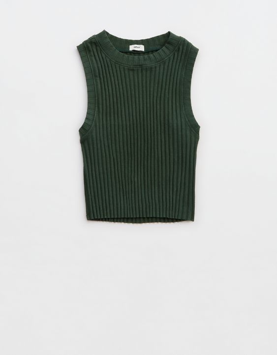 Aerie High Neck Ribbed Tank Top