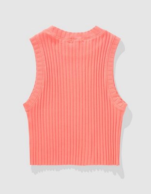 Aerie High Neck Ribbed Tank Top
