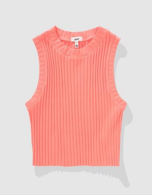 Aerie High Neck Ribbed Tank Top