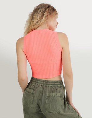 Aerie High Neck Ribbed Tank Top