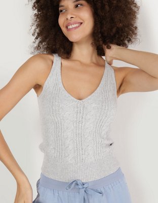 Aerie Cable Knit Sweater Tank Top