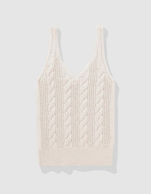 Aerie Cable Knit Sweater Tank Top