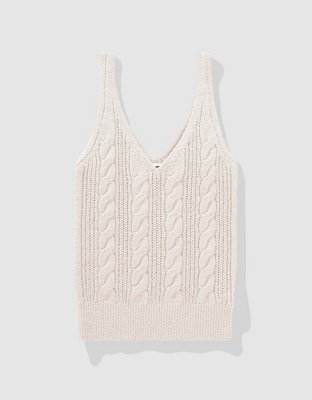 Aerie Cable Knit Sweater Tank Top