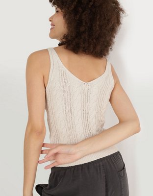 Aerie Cable Knit Sweater Tank Top