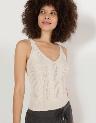 Aerie Cable Knit Sweater Tank Top