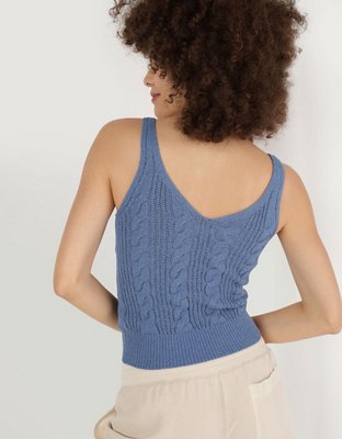 Aerie Cable Knit Sweater Tank Top