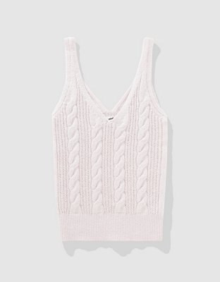 Aerie Cable Knit Sweater Tank Top