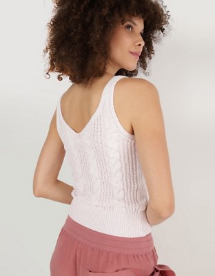 Aerie Cable Knit Sweater Tank Top