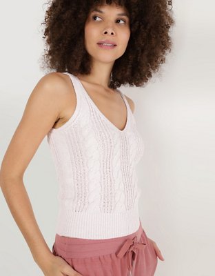 Aerie Cable Knit Sweater Tank Top