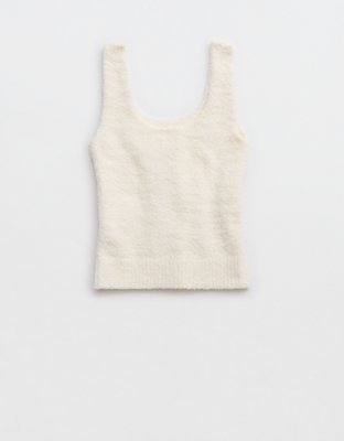 Aerie Marshmallow Cropped Tank Top