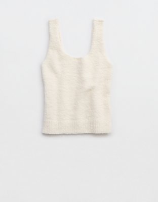 Aerie Marshmallow Cropped Tank Top