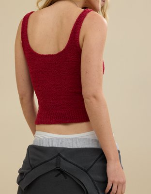 Aerie Marshmallow Cropped Tank Top