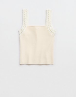 Aerie Crochet Sweater Tank Top